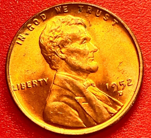 1952-D Lincoln Wheat Cent Penny GEM RED BU From an Original Bank Roll