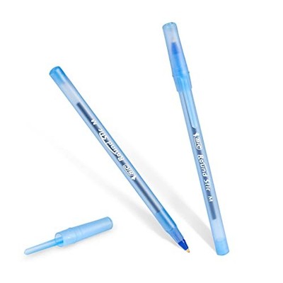 BIC ROUND STIC XTRA LIFE MEDIUM POINT, 60-COUNT BLUE INK GSM609-BLUE