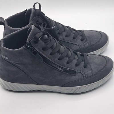 Ara High Soft Gortex High Top Sneakers Mens 7.5 Gray Zip Comfort Casual 