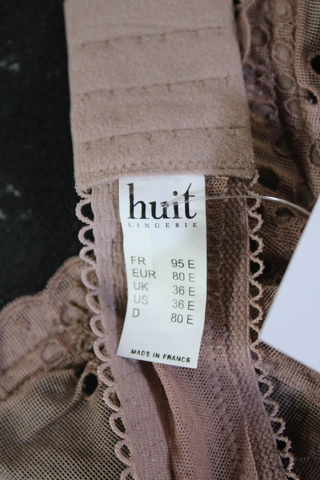 Lencería Huit Mujer Ojales Detalle Encaje Copa Transparente Sujetador con Aros Malva Talla 36E Foto 4 de 4