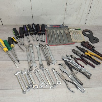 Mixed Hand Tool Mechanic Lot Of  Screwdrivers , Pliers And Wrenches 
