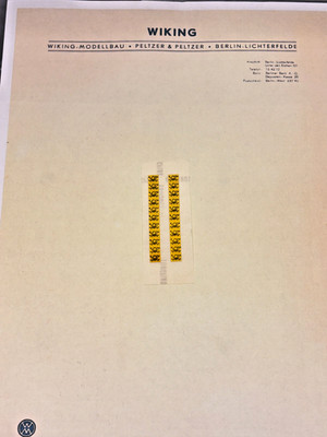 Wiking Original  Restposten Posthorn-Aufkleber um 1968