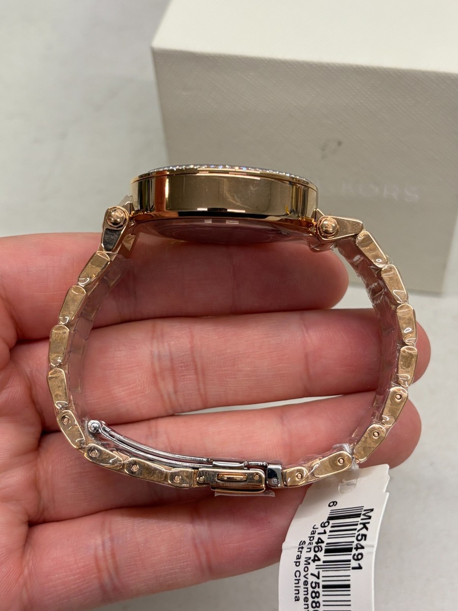 Michael Kors 5491 Women\'s Gold Crystal-Accent Bracelet Watch Amazon.com: Michael Kors MK5491 - Parker Chronograph Rose  main image 4