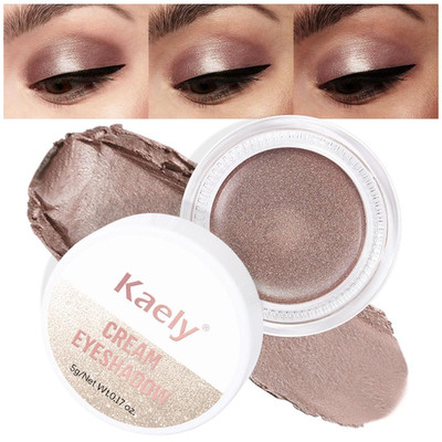Single Cream Eye Shadow Palette Pot Makeup for Older Women, Caramel Shimmer Glit