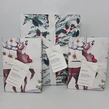 Pottery Barn Winter Enchanted Forest Duvet Full/Queen & 2 Standard Shams