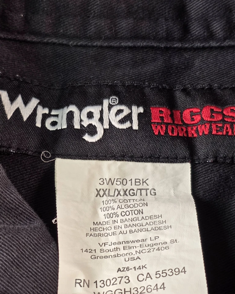 Camisa Wrangler Riggs masculina XXL vestuário de trabalho manga longa lona botão para cima - Imagem 4 de 4