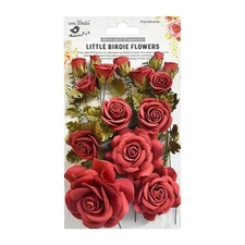Little Birdie Rosalind Paper Flowers 21/Pkg-Rosalind Sangria