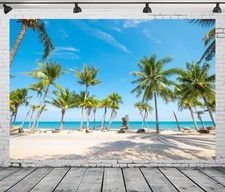 Sea Beach Tropical Palm Trees Backdrop 7x5ft Fabric Coconut Photo Background
