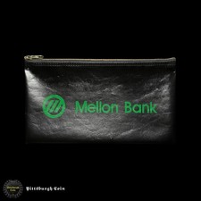 Vintage Mellon Bank Currency Storage Paper Money Banknote Deposit Bag Black