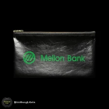 Vintage Mellon Bank Currency Storage Paper Money Banknote Deposit Bag Black