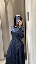 ZARA NEW WOMAN MIDI ZW COLLECTION BELTED DENIM DRESS BLUE XS 5216/263/407