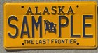 Alaska Sample License Plate AK The Last Frontier Yellow Blue Lic Flag — photo 1