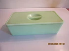 Vtg McKee Jadeite Green Refrigerator Dish w/Lid