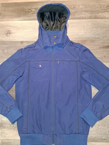 Baubax Travel Bomber Jacket Detachable Hood Utility Softshell Navy Mens Small image 4