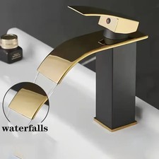 New Luxury Black White Gold Waterfall Faucet Hot and Cold Dual Control Stainless