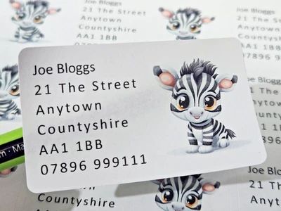 84 x Cute Baby Animals - Zebra Foal Personalised Name & Address Labels Stickers - Image 1 of 3