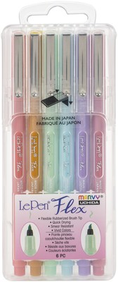 Uchida Le Pen Flex Set 6/Pkg-Pastel Colors 4800-6P