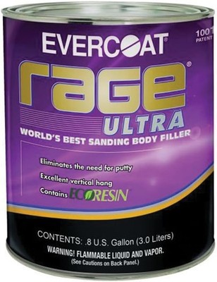 Evercoat Rage Ultra - Sanding Body Filler for Steel,Aluminum and More -128 Fl Oz