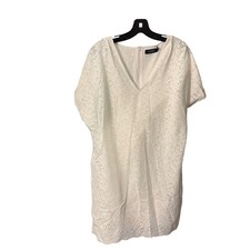 Ralph Lauren V-Neck Dress Eyelet Cotton Scallop Hem Sz 4 NWOT