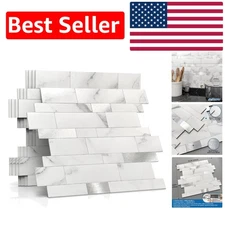 Classic Waterproof Stone Design Peel and Stick Backsplash Tiles - 10 Sheets Set