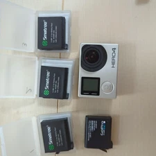 GoPro Hero4 Camera +4 Batteries +Charger +64GB MicroSD Bundle