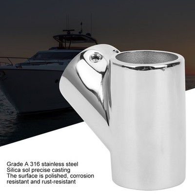 Yacht Zubehör Pipe Fitting 60 Grad Drei Links Marine Ship Handlauf Silber Neu