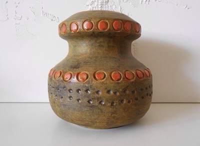 Alvino Bagni Autumn Sunset Raymor Mid Century Modern Italian Art Pottery Vase 8''