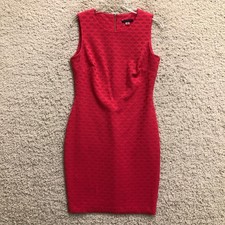 Tommy Hilfiger Dress 6 Adult Pink Textured Sheath Mini Zip Back Stretch Womens