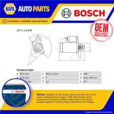 Motor De Arranque Se Adapta a AUDI 80 S2 B4 2.2 93 a 95 ABY Bosch 034911023 035911023K
