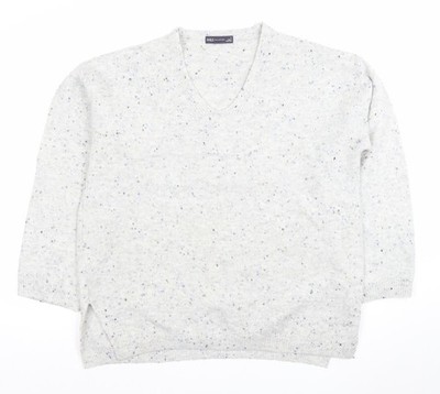 Marks and Spencer Strickpullover Pullover Damen Grau V-Ausschnitt M