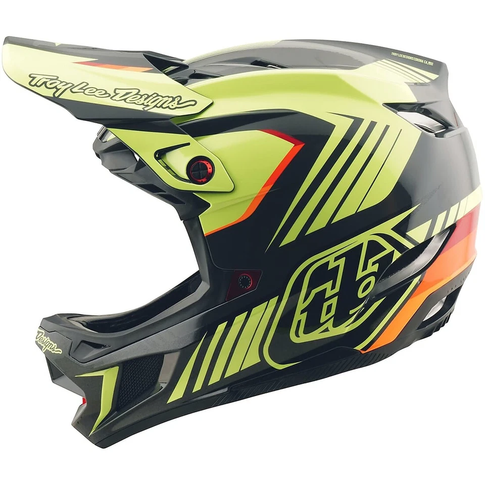 Troy Lee Designs D4 Polyacrylite MIPS Helmet TLD BMX MTB Qualifer - Black/Yellow - Image 2 of 4