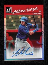 2023 Panini Donruss Retro 1990 Signatures Holo Addison Barger #90S-AD Auto 16cs