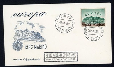 San Marino - F.D.C. Capitolium 22 of 500 lire Europe (Saxon 568) of 20.10.61