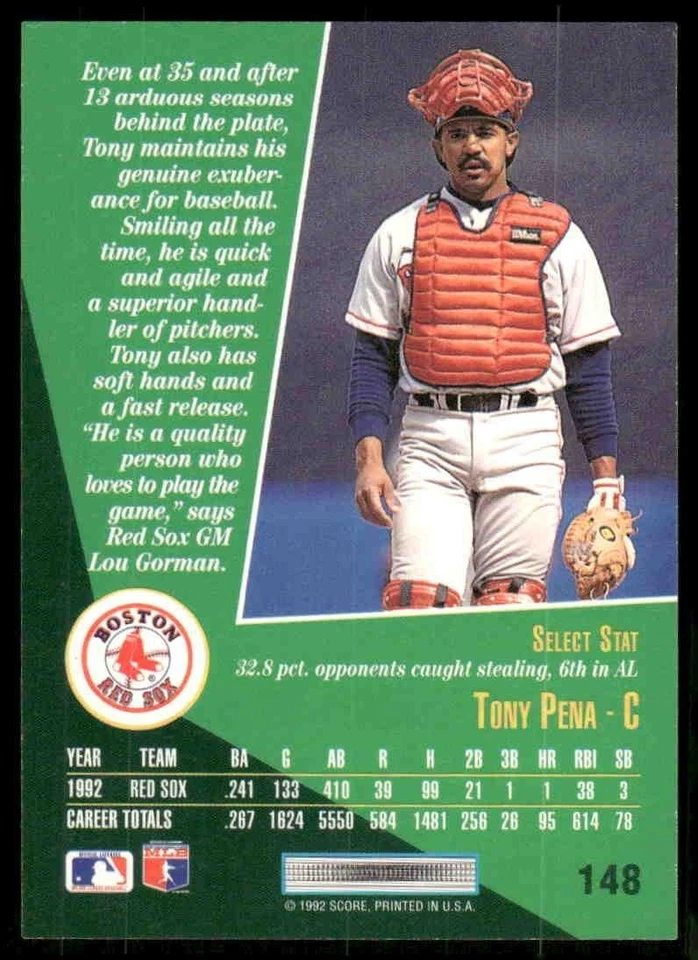 1993 Score Select #148 Tony Pena - Image 2 of 2