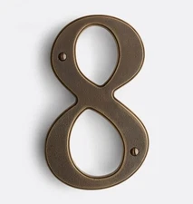 Rejuvenation Jerico House Numbers - No8 - Burnished Antique