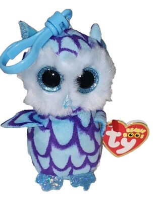 Ty Beanie Boos Key Clip OSCAR the Blue Owl 3