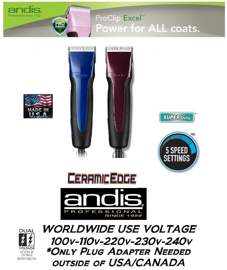 Andis EXCEL 5-Speed CLIPPER&CERAMICEDGE 10 BLADE Pet DOG  Grooming*INTERNATIONAL