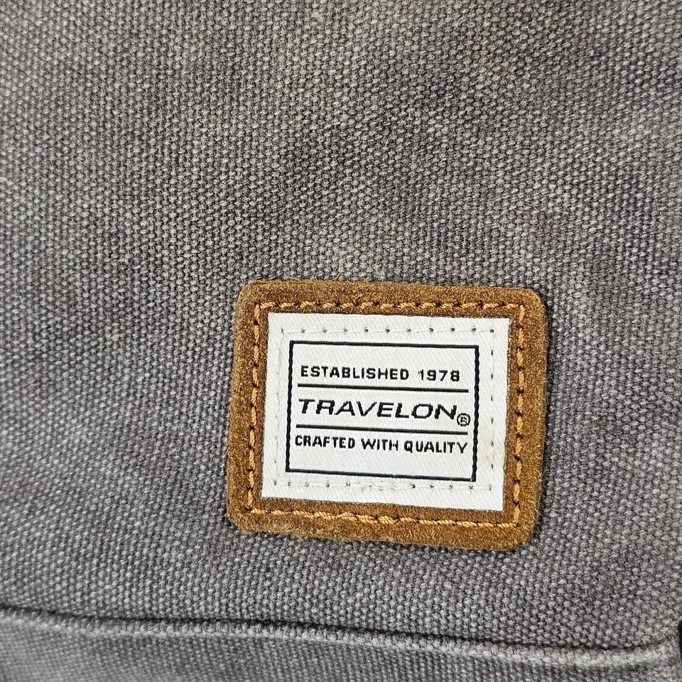 Travelon Bolso Mensajero de Lona Antirrobo Heritage Estuche Superior Gris 16x12x3 Foto 3 de 4