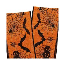 2.5in. Wide Halloween Icons Fabric Wired Ribbon - 10 Yards 561638294 