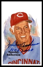Sparky Anderson #245 Autograph 2001 Perez Steele Postcard JSA Auto