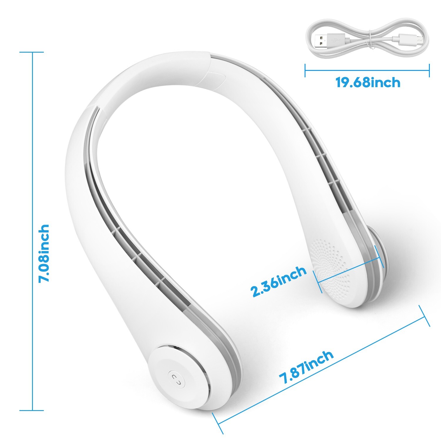 Bladeless Neck Fan - 3-Speed Portable Hanging Design | Super Strong & Silent USA