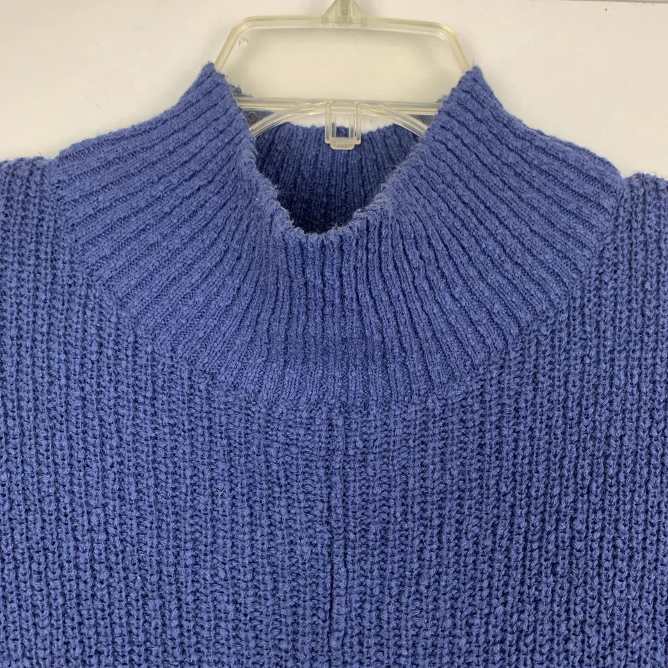 Свитер Free People Coco S синий негабаритный длинный ребристый вязаный водолазка FP Beach - Изображение 2 из 4