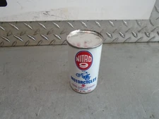 Vintage 1960’s Motorcycle Nitro 9 Fuel Additive Advertising Tin Oil Can