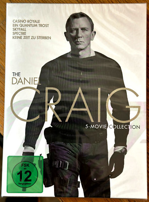 D.Craig -5 x Bond 007 - Casino; Quantum; Skyfall; Spectre, keine Zeit-DVD NEU