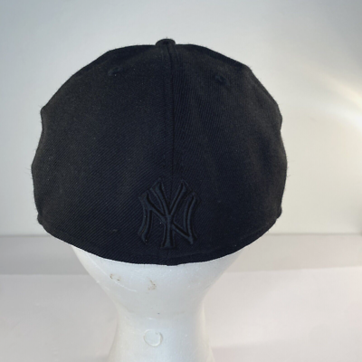 NY Yankees New Era Wide-Brim Baseball Cap Black 7 1/8 Fitted Style