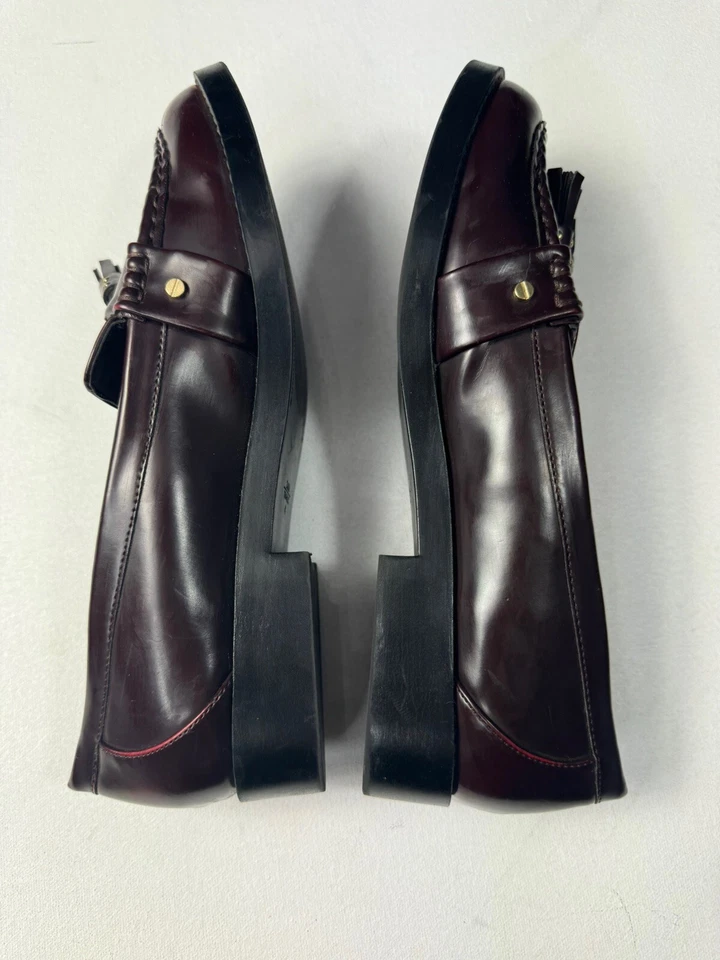 Zapatos de vestir mocasines de vino borgoña Zara Trafaluc borlas planas talla 41 Foto 4 de 4