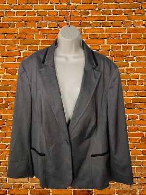 DAMEN TU ANZUG JACKE MANTEL GRÖSSE UK 22 SCHWARZ MIX EINREIHIG ARBEIT BÜRO NEU MIT ETIKETT