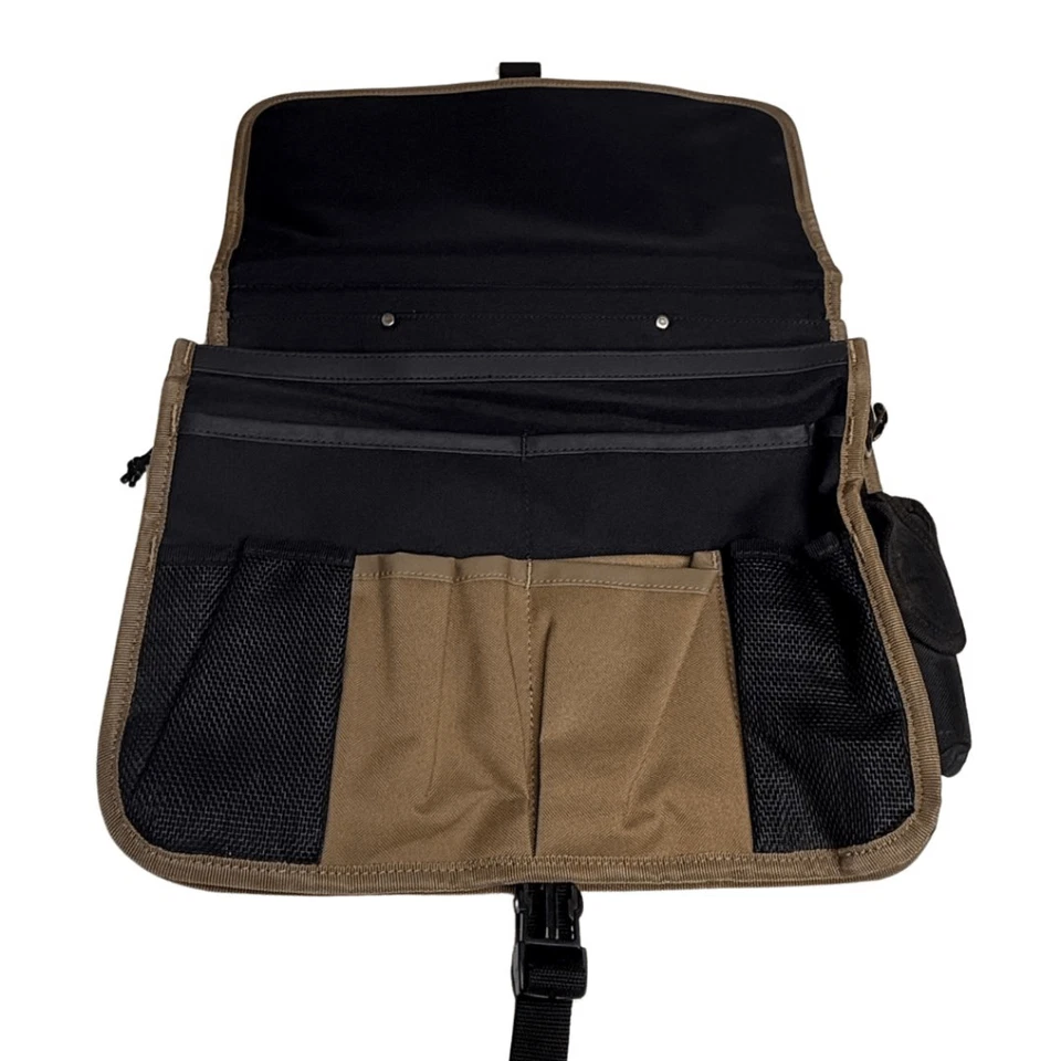 Bolso de herramientas de mensajero utilitario de lona de varios bolsillos CLC para hombre negro tostado Foto 4 de 4