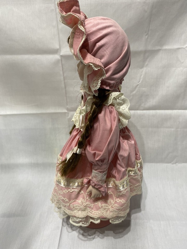 Princess House Katrina 16” Porcelain Doll 1990 w/Pink Stand eBay