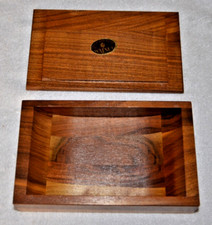 Vintage MCM Solid Walnut Box made in USA 7.5"X4"X2"
